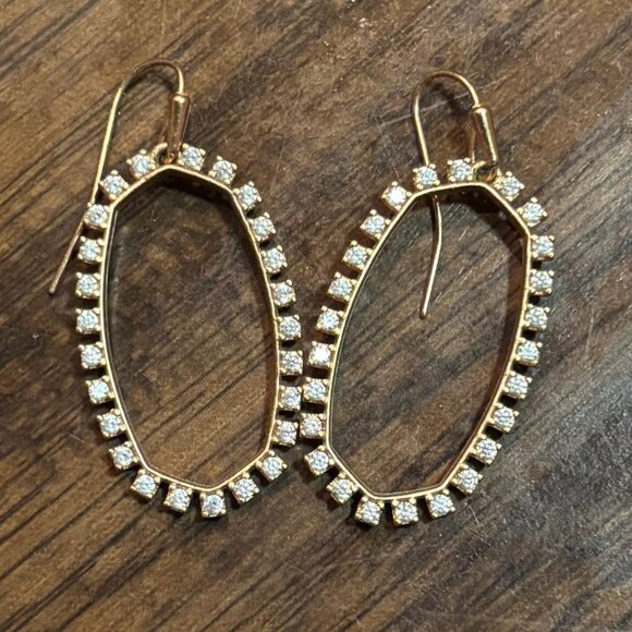 KENDRA SCOTT Elle Open Frame Earrings Rose Gold - Picture 2 of 3